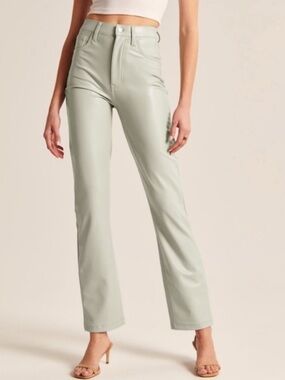 A & F ‘90s Straight Vegan Leather Pants Size 4L